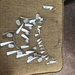 Chic Silver and White Necklace